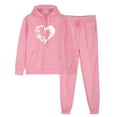 thumbnail image 1 of Womens Heart Print Tracksuit Loose Long Sleeve Pullover Hoodies Matching Sweatpants Fall 2 Piece Outfits with Pockets, 1 of 5