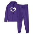 thumbnail image 1 of Womens Heart Print Tracksuit Loose Long Sleeve Pullover Hoodies Matching Sweatpants Fall 2 Piece Outfits with Pockets, 1 of 5