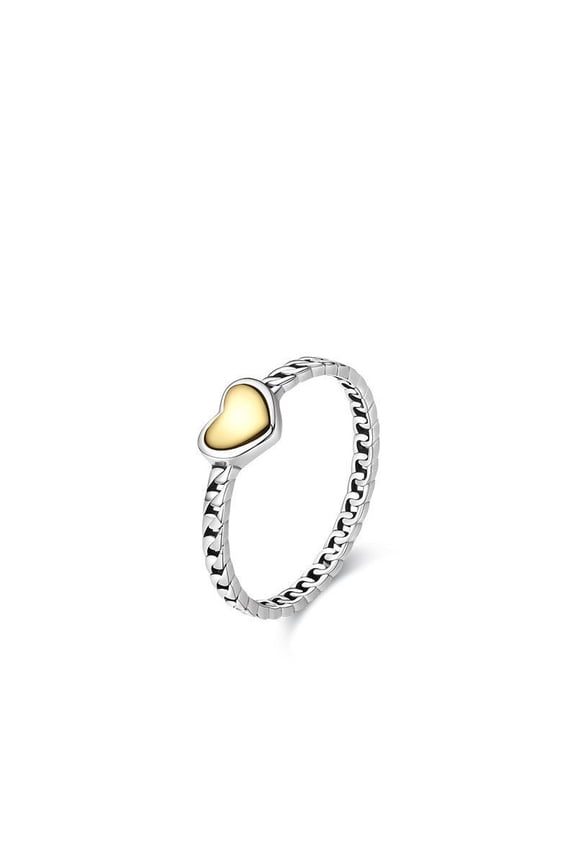 Womens Heart Ring S925 Sterling Silver Love Heart Ring Hollow Line Design Heart-Shape Ornament for Her Anniversary Gift Promise Ring Engagement Ring