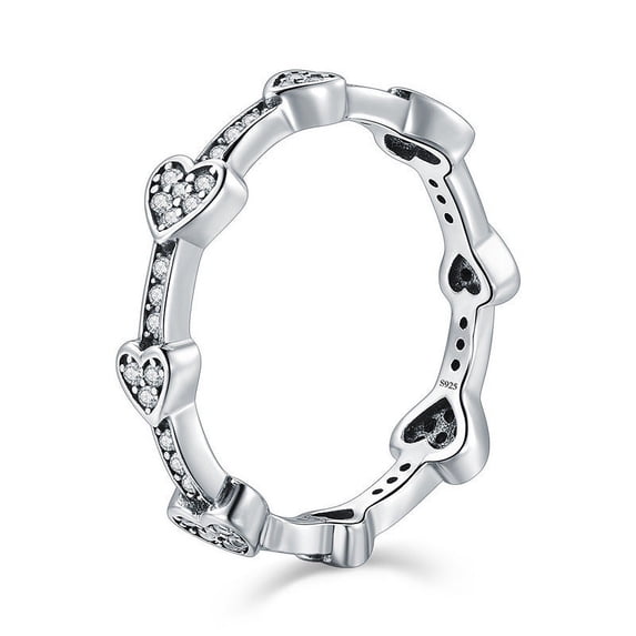Womens Heart Ring With Diamond Accent 925 Sterling Silver Micro Inlay Design Elegant Jewelry For Daily Wear Today