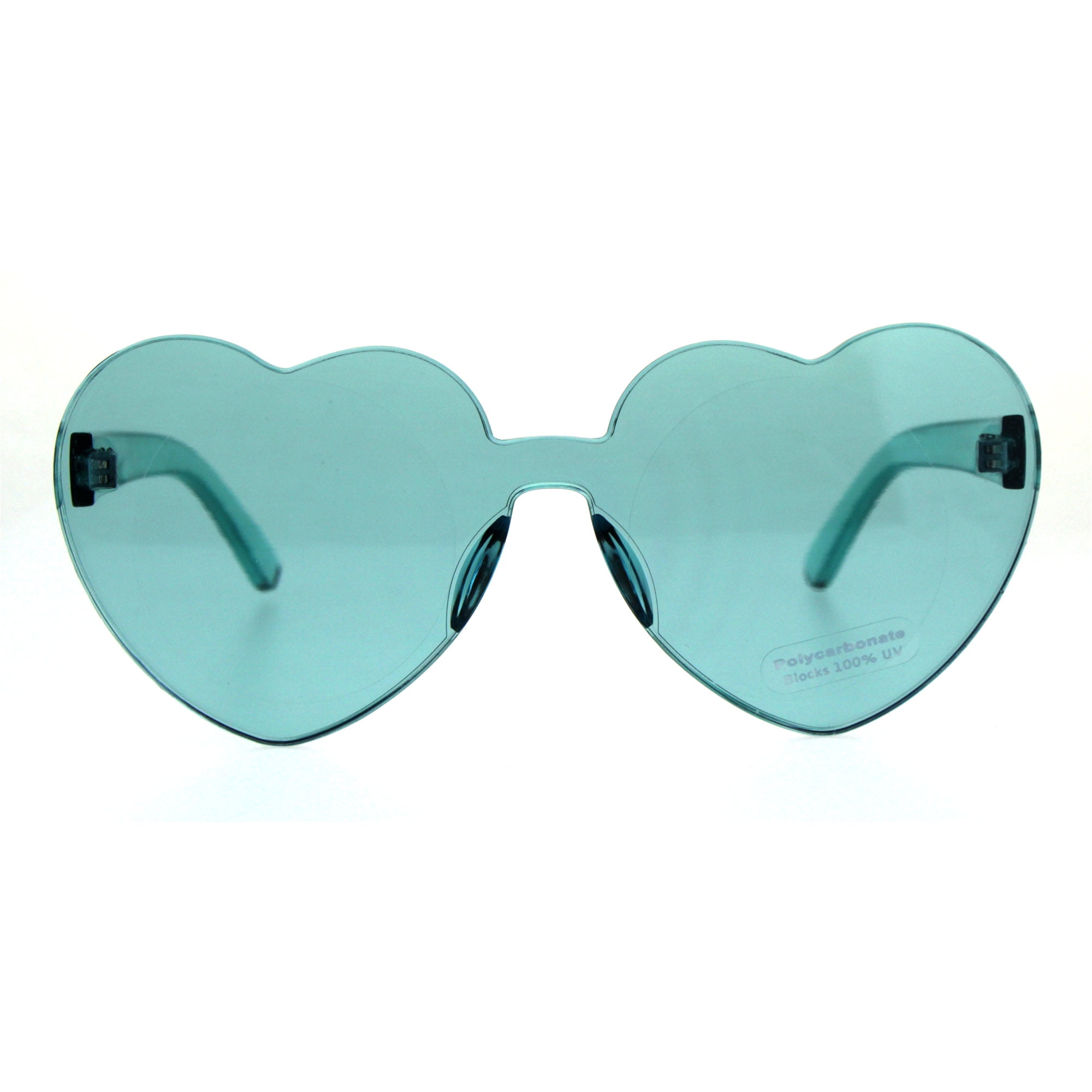 Womens Heart Shape Rimless Shield Hippie Groove Valentine