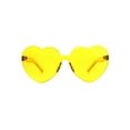 thumbnail image 1 of Womens Heart Shape Thick Panel Rimless Plastic Sunglasses Yellow, 1 of 4