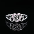 thumbnail image 1 of Womens Heart Shaped Ring Copper Micro Inlaid Zircon Love Heart Ring Fashion Jewelry Gift For Her, 1 of 3