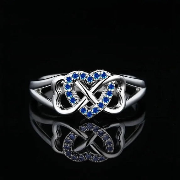 Womens Heart Shaped Ring Copper Micro Inlaid Zircon Love Heart Ring Fashion Jewelry Gift For Her