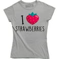 thumbnail image 1 of Womens Heart Strawberries Fruit T-Shirt, 1 of 4