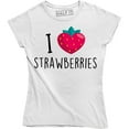 thumbnail image 1 of Womens Heart Strawberries Fruit T-Shirt, 1 of 4