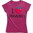 thumbnail image 1 of Womens Heart Strawberries Fruit T-Shirt, 1 of 4
