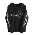 thumbnail image 1 of Womens Heart Valentines Day Hoodies Graphic Cute Valentine Sweatshirt Holiday Casual Fall Spring Long Sleeve Hoodie, M Black, 1 of 5