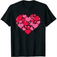thumbnail image 1 of Womens Hearts Pattern Valentines Day Cute Love V-Day Pajama T-Shirt Black 4X-Large, 1 of 5