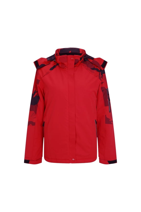 Womens Heated Jacket Fast Warm Up 3 Heat Zones Usb Charging Detachable Hood Color Block Fleece Windproof Coat Fast Warm Up Long Sleeve Zip Up Puffer Jacket Womens Coats And Jackets