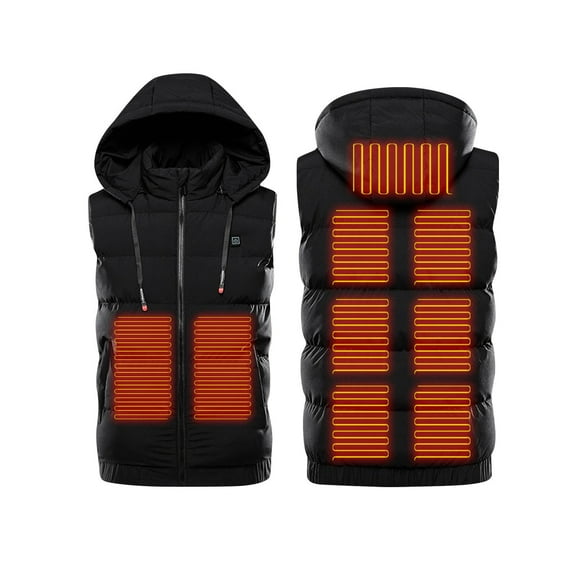 Womens Heated Jacket Puffer Coat 9 Heating Areas Outdoor Warm Clothing Heated For Riding Skiing Fishing Charging Via Heated Coat