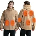 thumbnail image 1 of Womens Heated Jacket Puffer Coat Adult Fashion Plush Heating Loose Long Sleeve Blouse Zipper Casual Pocket Tops Coat, 1 of 9
