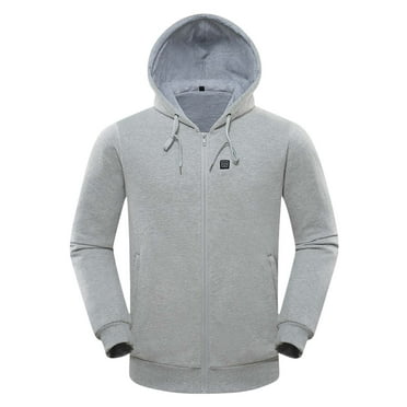 Womens Heated Jacket Puffer Coat Men's Intelligent Heating Top Solid Color Winter Comfortable Long Sleeve Coat Sweater