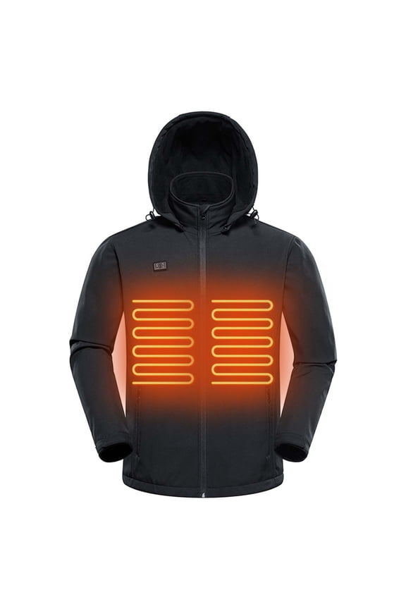 Womens Heated Jacket Puffer Coat Men's Intelligent Heating Top Solid Color Winter Comfortable Long Sleeve Coat Sweater