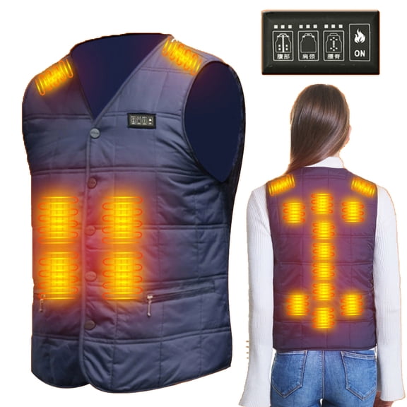 Womens Heated Jacket Puffer Coat New Upgraded Heated Vest For Men Women Heating Vest Heated Jacket Winter Heating Vest Plus Size For Hunting Hiking