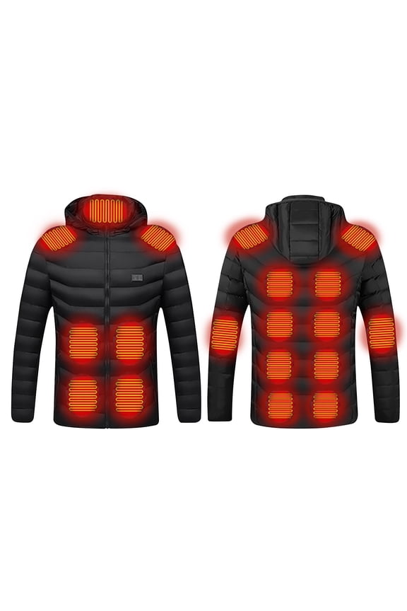 Womens Heated Jacket Puffer Coat Outdoor Warm Clothing Heated For Riding Skiing Fishing Charging Via Heated Coat