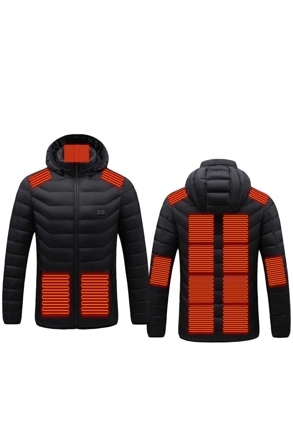 Womens Heated Jacket Puffer Coat Outdoor Warm Clothing Heated For Riding Skiing Fishing Charging Via Heated Coat
