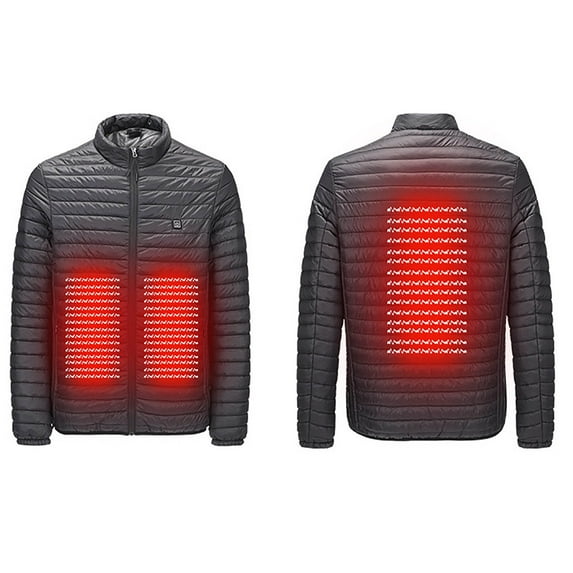 Womens Heated Jacket Puffer Coat Smart Intelligent Heating Suit USB Heating Long Sleeved Heating Cotton Jacket Winter Warm Heating Jacket Long Sleeve