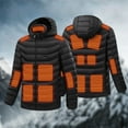 thumbnail image 1 of Womens Heated Jacket Puffer Coat Unisex Casual Fashion 15 Heating Solid Color Hooded Long Sleeved Cotton Jacket, 1 of 8