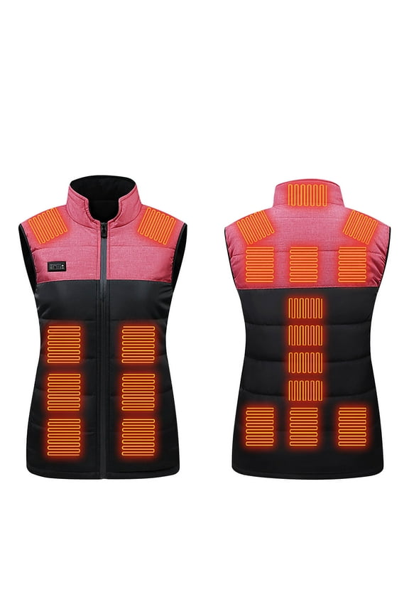 Plus Size Heated Jackets for Men Unisex Casual Patchwork Zipper Four Control 21 Areas Heat Heating Vest USB Charging Vest