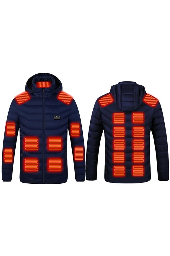 Womens Heated Jacket Sevevn Women Heated Jackets Detachable Hood Lightweight Waterproof Zip Winter Fleece Coat 25 Zones Heated Coat