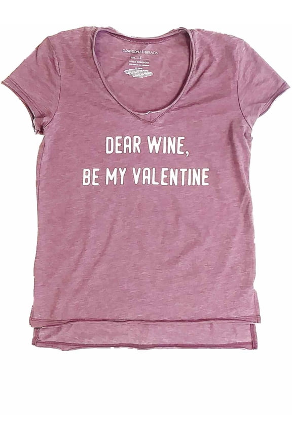Womens Heather Wine Be My Valentine Burgundy Tee Shirt Holiday T-Shirt