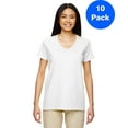 thumbnail image 1 of Womens Heavy Cotton 5.3 oz. V-Neck T-Shirt 10 Pack, 1 of 2