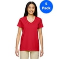 thumbnail image 1 of Womens Heavy Cotton 5.3 oz. V-Neck T-Shirt 5 Pack, 1 of 2