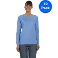 thumbnail image 1 of Womens Heavy Cotton Missy Fit Long-Sleeve T-Shirt 10 Pack, 1 of 2