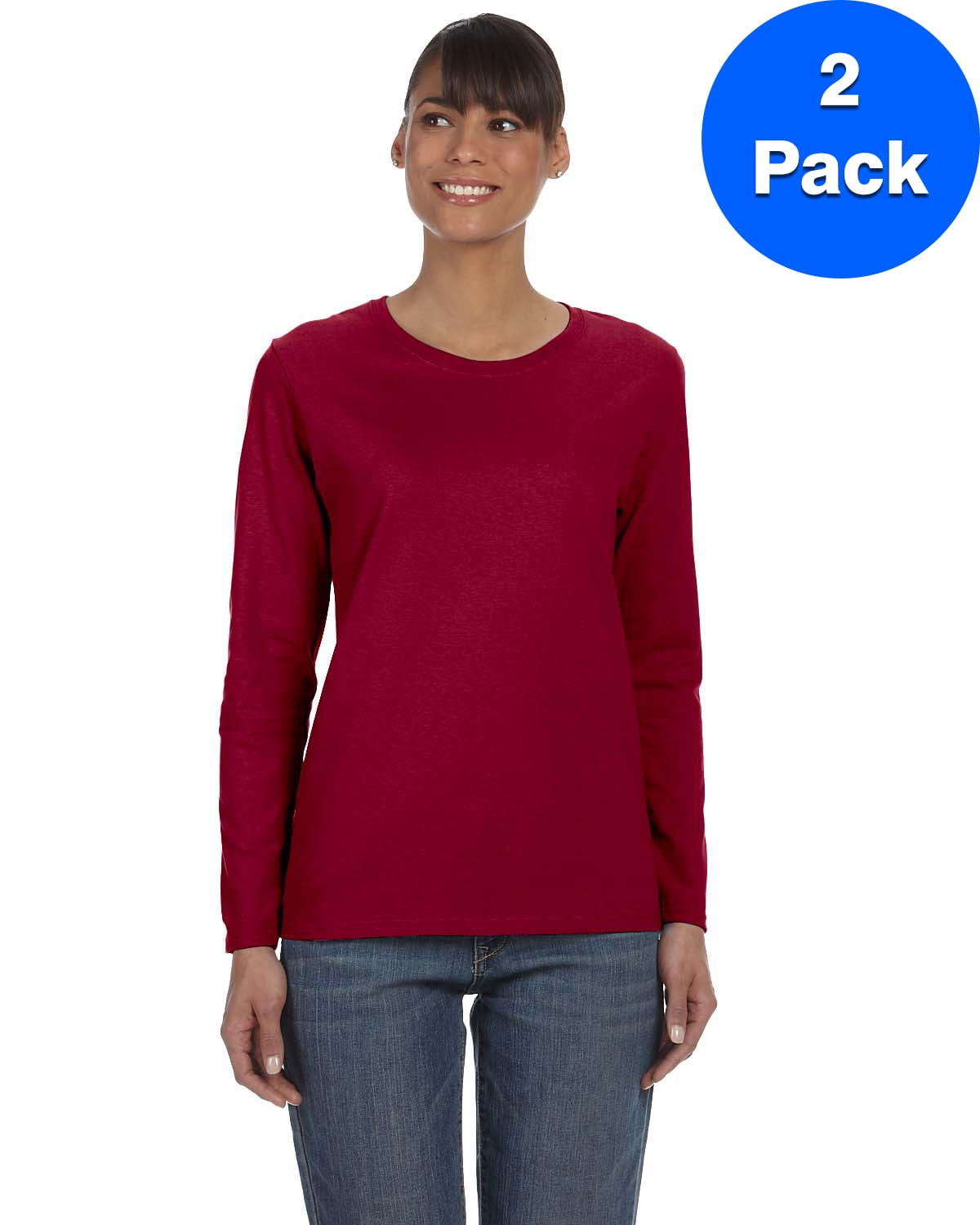 PLUS COTTON LONG SLEEVE CLASSIC SHIRT - MISSY PLUS