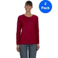thumbnail image 1 of Womens Heavy Cotton Missy Fit Long-Sleeve T-Shirt 2 Pack, 1 of 2