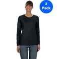 thumbnail image 1 of Womens Heavy Cotton Missy Fit Long-Sleeve T-Shirt 2 Pack, 1 of 2