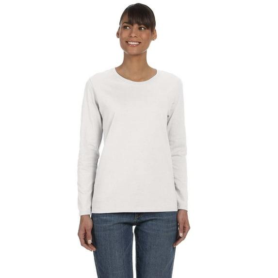 Womens Heavy Cotton Missy Fit Long-Sleeve T-Shirt 3 Pack