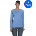 thumbnail image 1 of Womens Heavy Cotton Missy Fit Long-Sleeve T-Shirt 3 Pack, 1 of 2