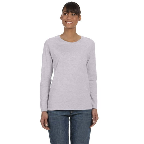 Womens Heavy Cotton Missy Fit Long-Sleeve T-Shirt 5 Pack