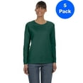 thumbnail image 1 of Womens Heavy Cotton Missy Fit Long-Sleeve T-Shirt 5 Pack, 1 of 2