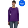 thumbnail image 1 of Womens Heavy Cotton Missy Fit Long-Sleeve T-Shirt 5 Pack, 1 of 2