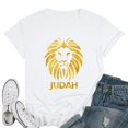 thumbnail image 1 of Womens Hebrew Israelite Shirt Lion Of Judah in Gold Tee White Small, 1 of 5