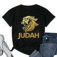 thumbnail image 1 of Womens Hebrew Israelite T Shirt Lion Of Judah Gold Tee Black X-Large, 1 of 5