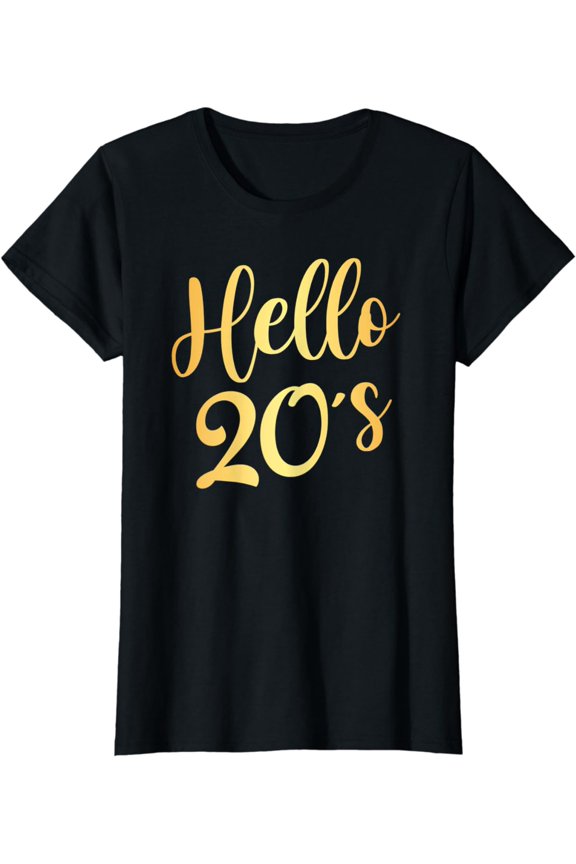 Womens Hello 20's Womens 20th Birthday Gift 20 Year Old Bday Squad T-Shirt