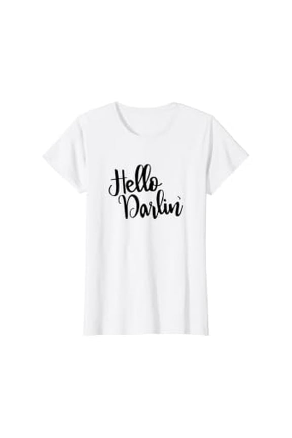 Womens Hello Darlin' Classy Country Girl Script Font Shirt, Unisex T-Shirt