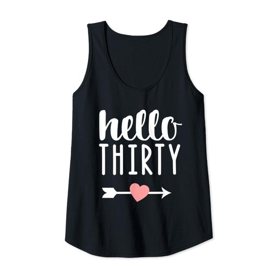 Womens Hello Thirty Shirt 30Th Birthday Gift Hello 30 1989 Tank Top Size S-3XL