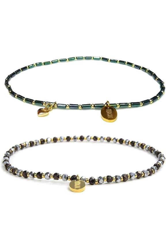 Womens Hematite Anklet, Handmade Foot Chain, Elastic Beach Chakra Jewelry[o5153]