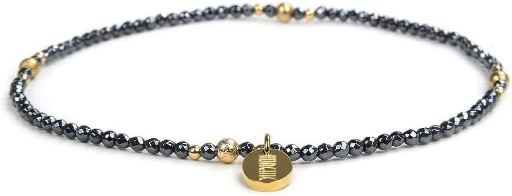 Womens Hematite Anklet, Handmade Foot Chain, Elastic Beach Chakra Jewelry[o5158]