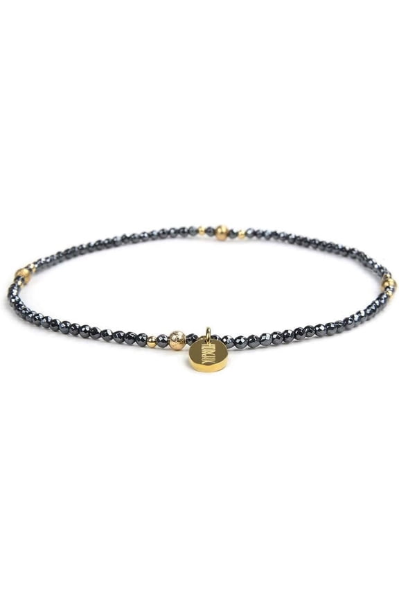 Womens Hematite Anklet, Handmade Foot Chain, Elastic Beach Chakra Jewelry[o5158]