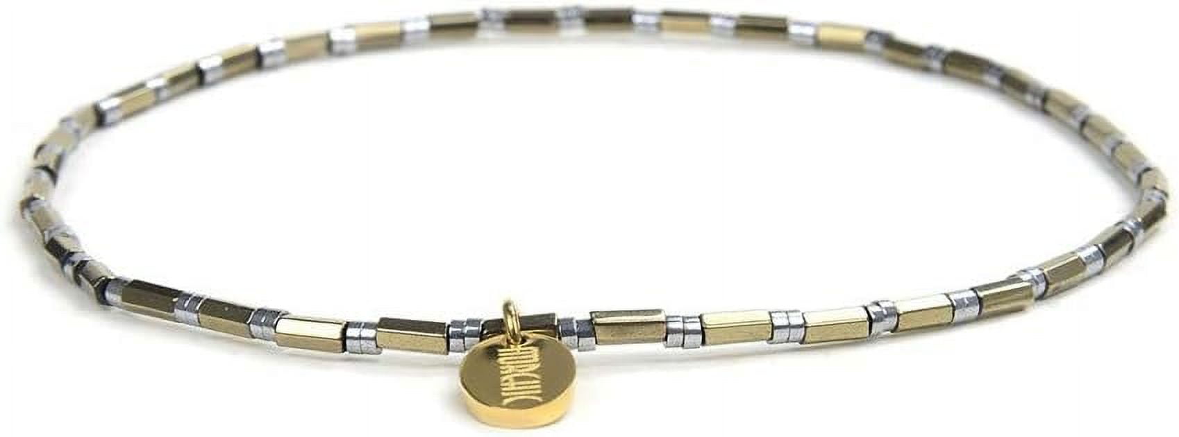 Womens Hematite Anklet, Handmade Foot Chain, Elastic Beach Chakra Jewelry[o5160]