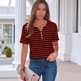 thumbnail image 1 of Womens Henley Shirt Short Sleeve Halloween Tops Casual Halloween Blouse for Halloween Party, 1 of 5