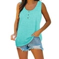 thumbnail image 1 of Womens Henley Tank Top Scoop Neck Sleeveless Tunic Shirts Soft Button Down Summer Top, 1 of 2