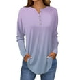 thumbnail image 1 of Womens Henley Tops Long Sleeve, Comdrip Long Sleeve Tops for Women Neck Casual Petite T Shirts Long Sleeve Tunic Tops for Women Purple M, 1 of 5