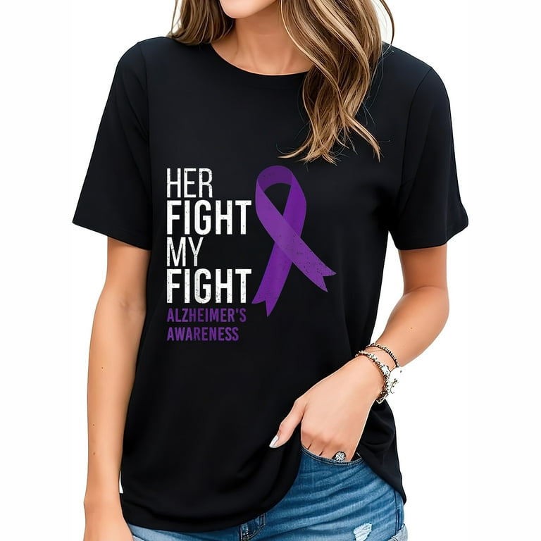 Her Fight Is My Fight T-Shirt Purple Ribbon Awareness Shirt Her Fight Is My Fight T-Shirt Purple Ribbon Awareness Shirt